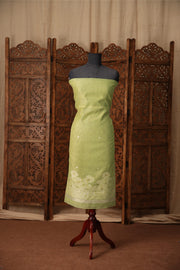 Simply Chic Green Muga Cotton Jamdani Unstitched Suit Set
